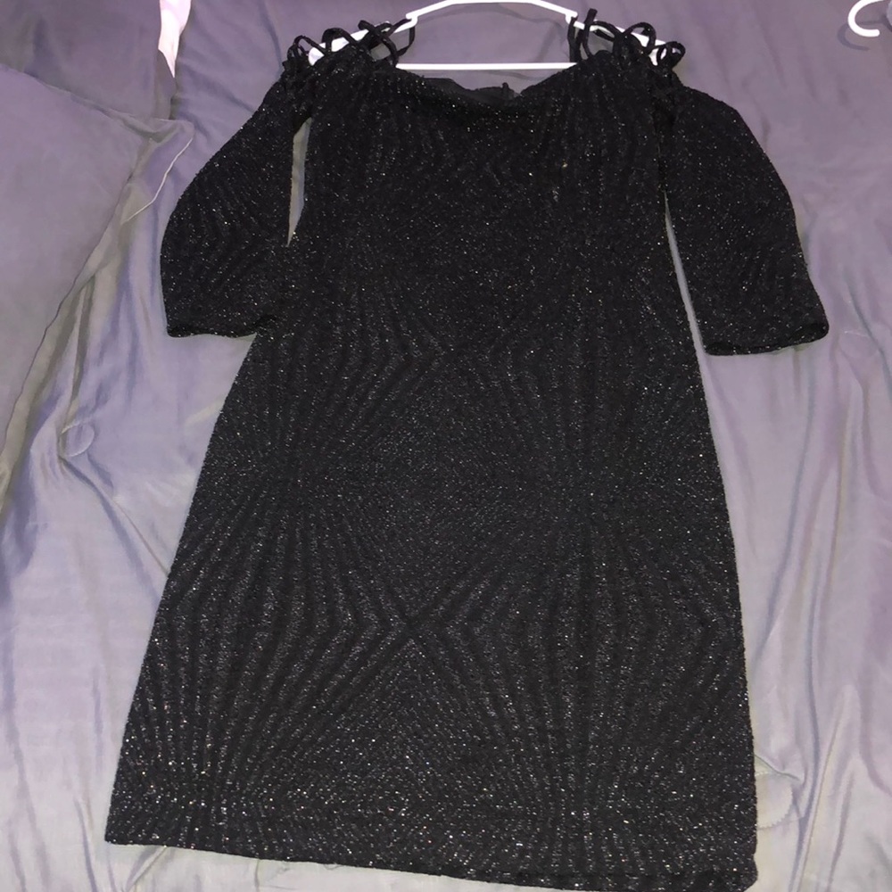 black sparkly body con dress